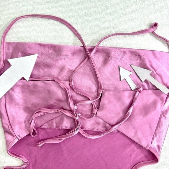 Forever 21 cowl neck satin slip dress pink size S - Picture 10 of 10
